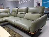 Koinor - Ecksofa Calmo 1 Leder B Bonito Canna Grün Massivholzrahmen Wildeiche Gestell Metallkufe Schwarz Pulverbeschichtet - 3