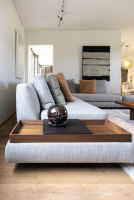 Walter Knoll - Ecksofa Tama Stoff Bogar Platinum Grau Tablette Nussbaum Geölt Füsse Nussbaum Geölt - 5