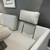 Gehlenborg Sitzmöbel - Ecksofa Living Lounge Romo Stoff Ruskin Platinum Grau Füße Buche Wenge Inklusive Hocker - 2