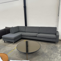 COR - Ecksofa Conseta Stoff 81825 Stahlgrau Grau Schmalfüße Verchromt - 2