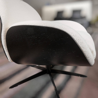 IP Design - Trinity Sessel Holzschale Schwarz Gebeizt Stoff Queen BW1775-171 Beige Weiß - 3