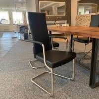 Tecta - 4er-Set Kragstuhl D26 1 PE Leder Schwarz Gestell Tube Aplati - 4