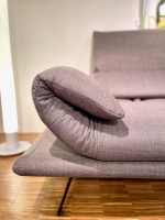 EMP - Ecksofa Fame Stoff Felina R Taupe Grau Kufe Mattschwarz Mit Sitztiefenverstellung - 6