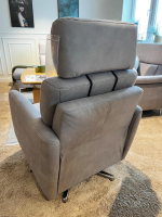 Global - Relaxsessel Cornella Style Stoff Bulus FB32 Silber Grau Sternfuß Metall Chrom Glänzend Inklusive Kopfstütze - 6
