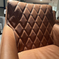 Nouvion - Sitzgruppe Jimmy Bezug Leder Rancho Cognac Braun Gestell Eiche Matt Schwarz - 13