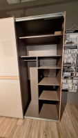 Nolte - Schwebetürenschrank Marcato Front Glas Seidengrau Matt Korpus Platin Eiche Nachbildun - 6