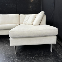 COR - Ecksofa Conseta Bodenfrei Stoff 7149 Weiß Schmalfüße F04 Feinstruktur Stahl Mit Filtgleiter - 2