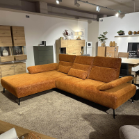 Carina - Polsterkombination EM Setupal Stoff Cosmopolitan Rusty Orange Braun Metallfuß 284 Schwarz Matt Mit Kissen - 9