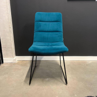 KFF - Stuhl Arva Light Stoff Seven Petrol Blau Drahtkufengestell Schwarz - 2