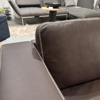 Sitzwerk - Sofa Valentino Leder Gaucho 5 Chocolate Braun Füße Eiche Dunkel - 7