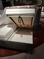 Oschmann - Polsterbett PB23072 Stoff Kama Anthrazit Füße Aluminium Schwarz Inklusive Matratze Und Kissen - 5