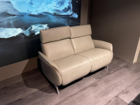 himolla - Sofa Hans Leder 35 Mariposa Opal Beige Metallfuß Edelstahloptik 62 Silber - 2