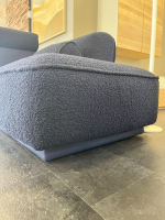 Leolux - Sofa Divan Loya Stoff Robou 17 Midnight Blue Blau Sockel Leder Senseo Eclipse Blau Inkl. Kopfstütze + Armrolle - 8