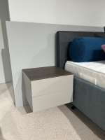 Novamobili - Nachtkommode Living 2023 Lack Visone Matt Grau Innen Perla 46 Abdeckplatte 72 Noce - 9