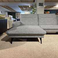 freistil Rolf Benz - Ecksofa 1560 Stoff 10 Bahama Grey Grau Fuß Metall Anthrazit - 6