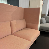 Muuto - Sofa Outline Highback Stoff Kvadrat Steelcut Trio 515 Rosa Füße Metall Schwarz - 6