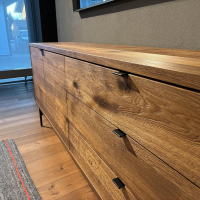 Janua - Sideboard SC 21 Eiche Geräuchert Natur Geölt Oberfläche Gebürstet Fußgestell Aluminium Tiefschwarz - 7
