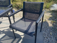 Knoll International - Gartensitzgruppe Richard Schultz Platte Emailiert Dunkel Bronze Und Netz Gestell Onyx Farbig Schwarz - 6