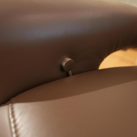 himolla - TV armchair Easyswing cover leather 24 Longlife mud brown foot plate covered - 3