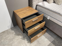 Hülsta - Multi Kommode R Kernnussbaum Griff 007 Silber Mit 3 Schubkästen - 4