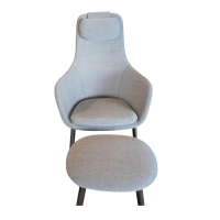 Vitra - Sessel HAL Lounge Chair Stoff Credo Salt n Pepper Grau mit Hocker - 8