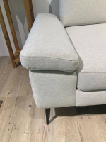 Natura - Ecksofa Houston Stoff 4 Carmen 01 Naturel Weiß Grau Gestell Metall Schwarz Pulverbeschichtet - 8