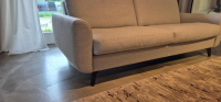Erpo - Garnitur CL 830 Stoff 18 08 Grau Füße Schwarz 2 Sofas - 3