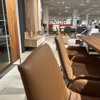 Team 7 - Essgruppe Nox Nussbaum Wildsortierung Leder Sepia Braun Gestell Schwarz Matt Tisch Ausziehbar - 12