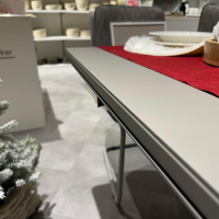 Bacher - Esstisch Sembra Aktion Platte Lack Matt Fenix NTM Grigio Londra Grau Mit 2 Auszugsplatten - 3