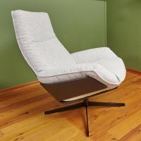 Bielefelder Werkstätten - Sessel Daron Hoch Stoff Alice IP 1750 171 Beige Grau Kreuzfuß Schwarz Matt - 9