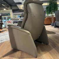 Hukla - Relaxsessel XL CM HU 1157 Leder Vivre 58 Stone Beige Grau Füße Rollen Schwarz - 2