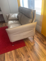 Erpo - Sofa Porto Leder Pearl 42 Beige Weiß Füße 81 Hochglanz Inklusive Kissen - 8