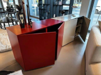 Kettnaker - Sideboard Soma Lack Matt Koralle Orange Rot Lack Matt Rubin Rot Und Lack Matt Steingrau Grau Mit Glasfachböden - 4