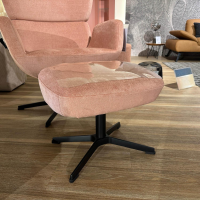 Conform - Sessel Turtle Stoff Velvety 1456 32 Peach Rosa Drehgestell Schwarz Lackiert Mit Hocker Und Verstellbarer Lehne - 3