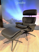 Stressless - Relaxsessel Rome Leder Paloma Black Gestell Metall Schwarz Matt Mit Verstellbarer Kopfstütze Inklusive Hocker - 2