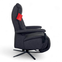 himolla - Sessel Easy Swing Medium Stoff Q2 Melange Cola Schwarz Sternfuß Metall Pulverbeschichtet Anthrazit 2 Motorig Mit Aufstehhilfe - 7