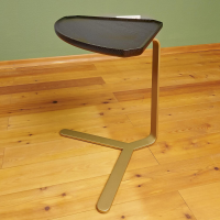 Bielefelder Werkstätten - Beistelltisch Joy Platte Wengefarbig Gebeizt Gestell Messingfarbig - 3