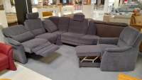 Arco - Ecksofa 50003 Stoff Dana Stahl mit Relaxsessel und verschiedenen Funktionen - 9