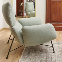 COR - Armchair Jalis Lounge Fabric 8305 Mint green Green Gray Wire frame 01 Black brown Including stool - 15