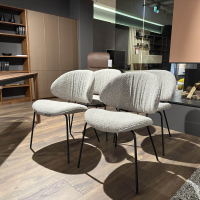 KFF - 4er-Set Stuhl Alvaro Stoff Nordic Edition Ascot 2402 Toffee Grau Beige Gestell 4-Fuß Rundroh M02 Schwarz Mit Filzgleitern - 6