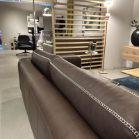 Sitzwerk - Sofa Valentino Leder Gaucho 5 Chocolate Braun Füße Eiche Dunkel - 4