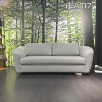 Signet - Schlafsofa Kyoto-4 Stoff F Tessin Samtgrau Füße Buche Schwarz - 5