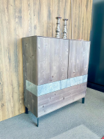 Anrei - Highboard Puro Massivholz Bergfichte Mit Naturstein Einlagen - 6