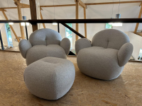 Freifrau - 2er Set Nana Love Seat Stoff Monza Melange 99 Beige Inklusive Hocker - 6