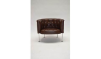 Walter Knoll - Sessel Haussmann 310 Leder Elen Mocca Braun Gestell Metall Verchromt - 3
