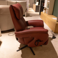 Comfortmaster - Sessel Easyswing 7304 Leder 24 Longlife Cabern Rot Sternfuß Anthrazit Pulverbeschichtet - 8