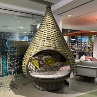 DEDON - Hanging Lounger Nestrest Dedon Geflecht Olivegrün Grün Braun Gestell Aluminium Black Pepper Schwarz Pulverbeschichtet Ohne Dekokissen - 3