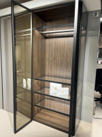 Novamobili - Kleiderschrank Night Collection 2022 Front Lack 331 Visone Matt Korpus 72 Noce Mit Beleuchtung - 12