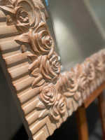 Deknudt - Spiegel Rahmen Holz Rosenmuster Terracotta Rosa Rot Mit Facettenschliff - 6