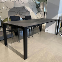 Zumsteg - Ausziehtisch Basso Platte Keramik Dekton Eter Schwarz Gestell Edelstahl CNC Schwarz Gebürstet - 6